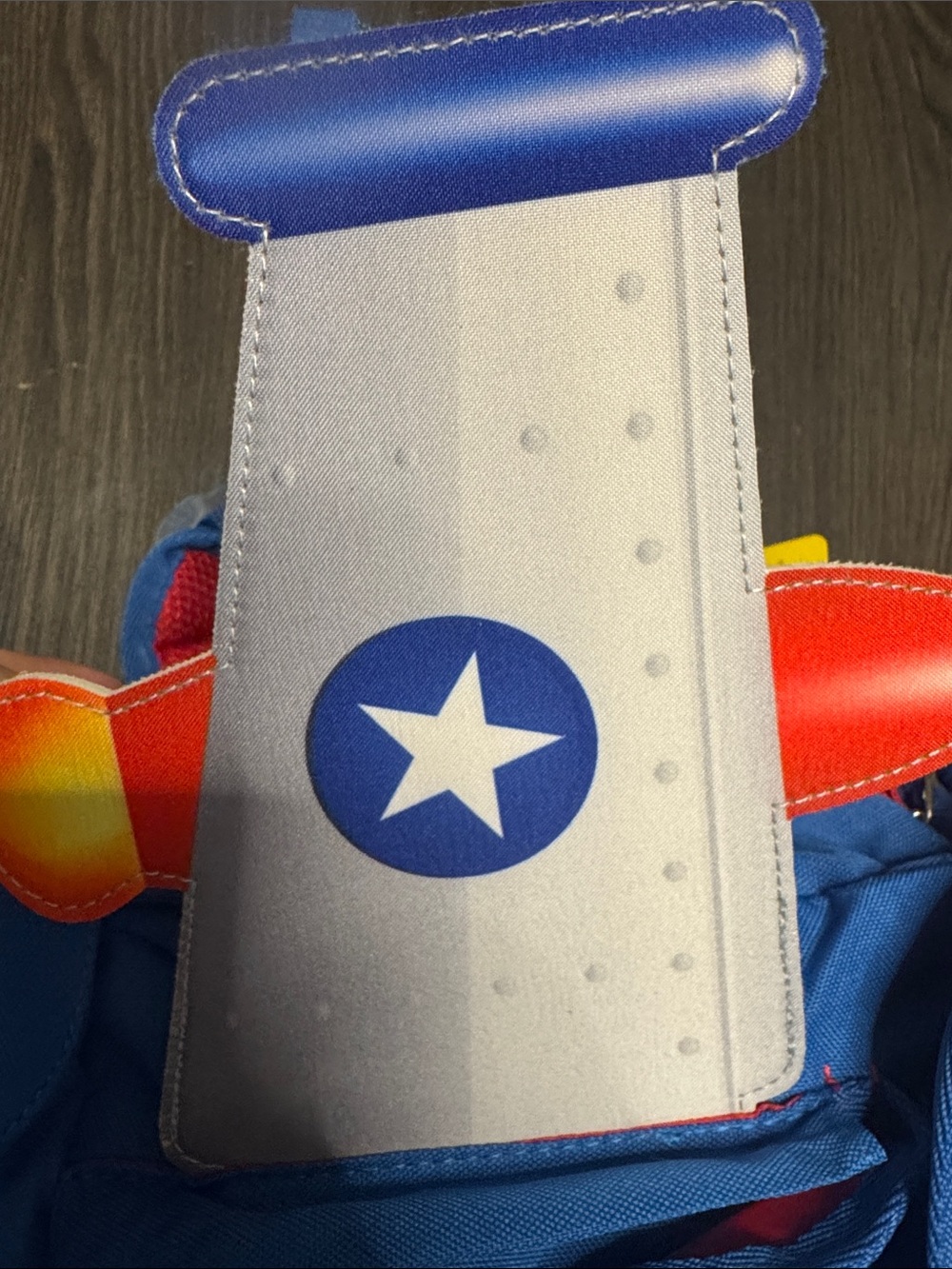 Bixbee Blue and Red Kids Backpack with Airplane Details - Picture 5 of 7